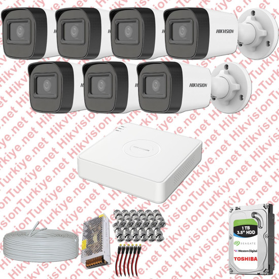 Hikvision 07 Kamera Fullhd Güvenlik Kamerası Seti 1tb Hdd